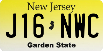 NJ license plate J16NWC