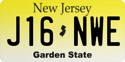 NJ license plate J16NWE