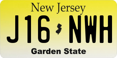 NJ license plate J16NWH