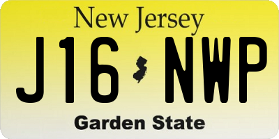 NJ license plate J16NWP