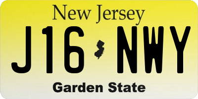 NJ license plate J16NWY