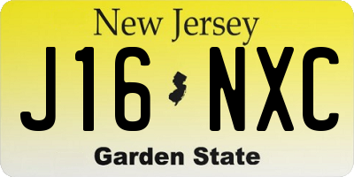 NJ license plate J16NXC