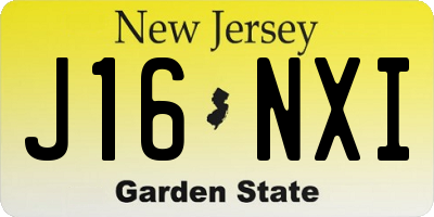NJ license plate J16NXI