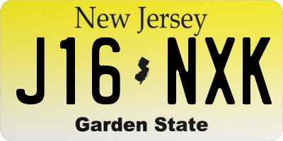 NJ license plate J16NXK