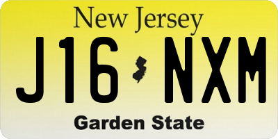 NJ license plate J16NXM