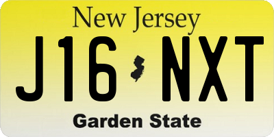 NJ license plate J16NXT