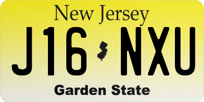 NJ license plate J16NXU