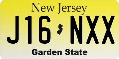NJ license plate J16NXX