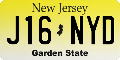 NJ license plate J16NYD
