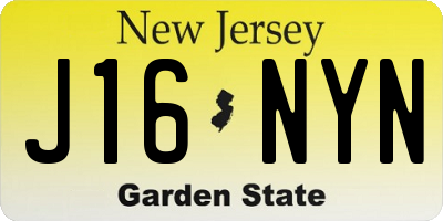 NJ license plate J16NYN