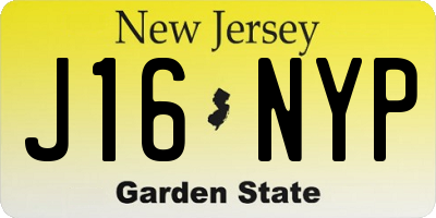 NJ license plate J16NYP