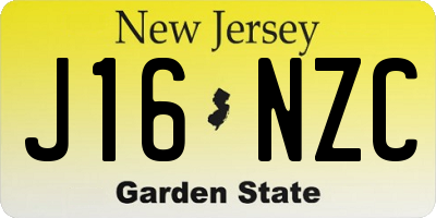 NJ license plate J16NZC