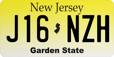 NJ license plate J16NZH