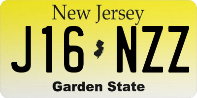NJ license plate J16NZZ