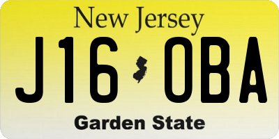 NJ license plate J16OBA