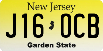 NJ license plate J16OCB
