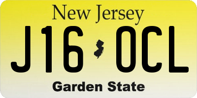 NJ license plate J16OCL