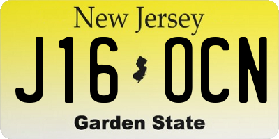 NJ license plate J16OCN