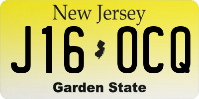 NJ license plate J16OCQ