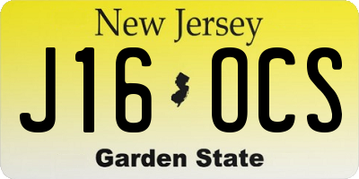 NJ license plate J16OCS