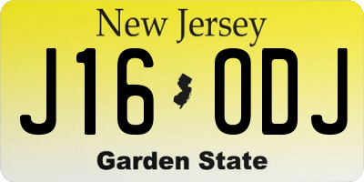 NJ license plate J16ODJ