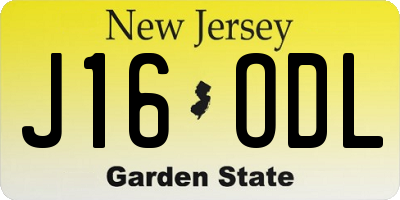 NJ license plate J16ODL