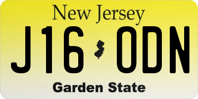 NJ license plate J16ODN