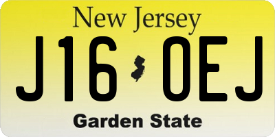 NJ license plate J16OEJ