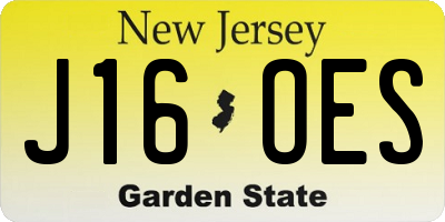 NJ license plate J16OES