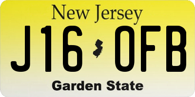 NJ license plate J16OFB