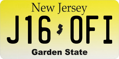 NJ license plate J16OFI