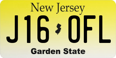 NJ license plate J16OFL