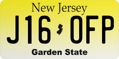 NJ license plate J16OFP