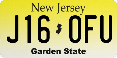NJ license plate J16OFU