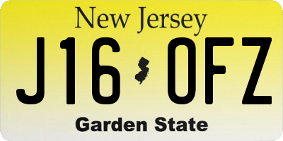 NJ license plate J16OFZ