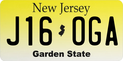 NJ license plate J16OGA