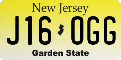 NJ license plate J16OGG