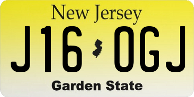 NJ license plate J16OGJ