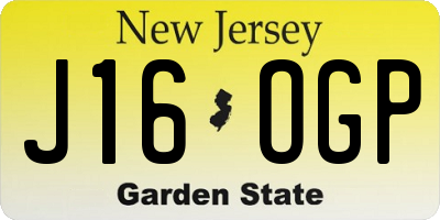 NJ license plate J16OGP