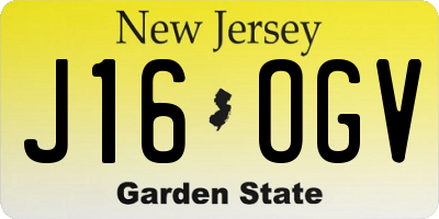 NJ license plate J16OGV
