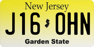 NJ license plate J16OHN