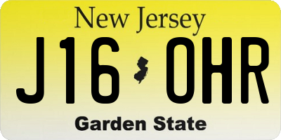 NJ license plate J16OHR