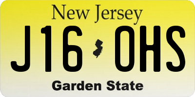 NJ license plate J16OHS
