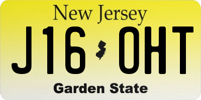 NJ license plate J16OHT