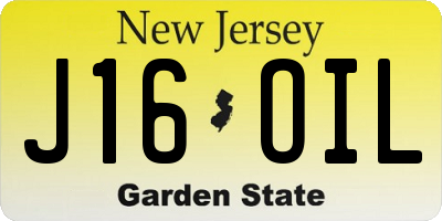 NJ license plate J16OIL