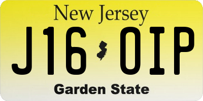 NJ license plate J16OIP
