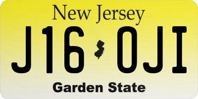 NJ license plate J16OJI