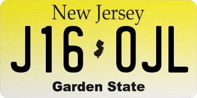 NJ license plate J16OJL