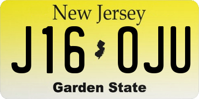 NJ license plate J16OJU