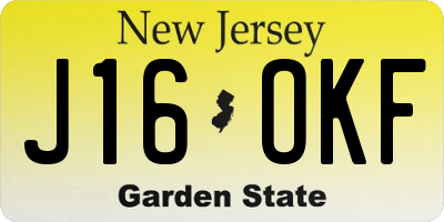NJ license plate J16OKF